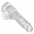 King Cock Clear 6 - dildo mic cu ventuză și testicule (15cm) 