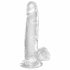 Dildo Clar King Cock 7 cu ventuză și testicule (18cm) 