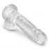 Dildo Clar King Cock 7 cu ventuză și testicule (18cm) 