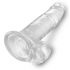 Dildo Clar King Cock 7 cu ventuză și testicule (18cm) 