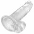 Dildo Clar King Cock 7 cu ventuză și testicule (18cm) 