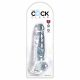 King Cock Clear 8 - dildo cu ventuză și testicule (20cm) 