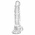 King Cock Clear 8 - dildo cu ventuză și testicule (20cm) 