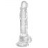 King Cock Clear 8 - dildo cu ventuză și testicule (20cm) 