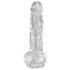 King Cock Clear 8 - dildo cu ventuză și testicule (20cm) 