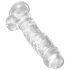 King Cock Clear 8 - dildo cu ventuză și testicule (20cm) 