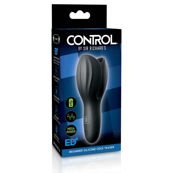 Control Cock Teaser - vibrator glandă, rezistent la apă, cu acumulator (negru)