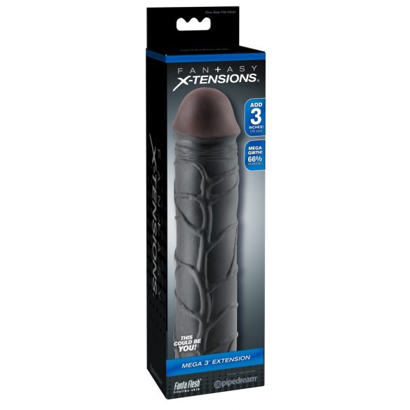 X-TENSION Mega 3 - proteză penis realistă (22,8cm) - negru 