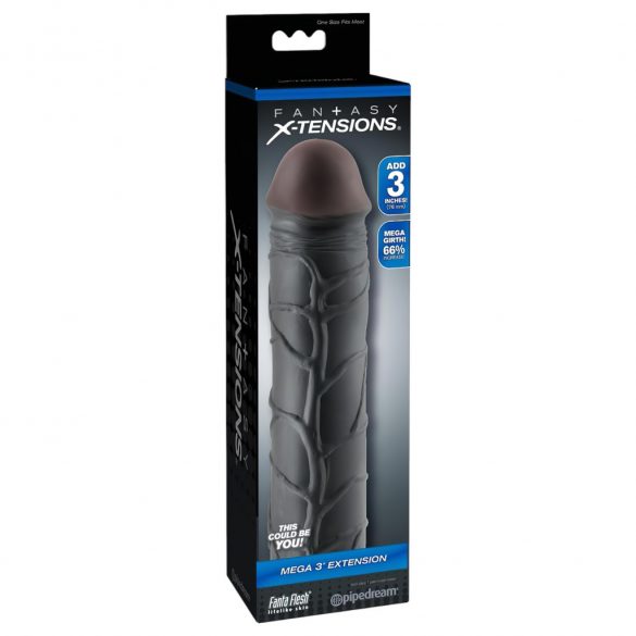 X-TENSION Mega 3 - proteză penis realistă (22,8cm) - negru 