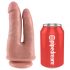 King Cock Dublu Penetrator - dildo dublu realist (natural) 