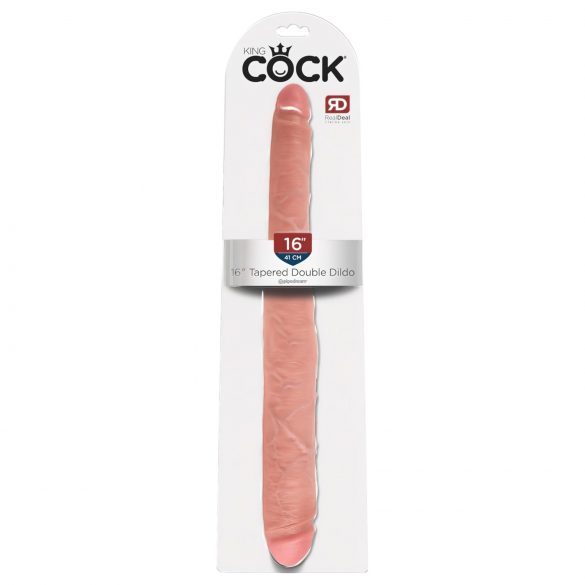 King Cock 16 Tapered - dildo dublu realist (41 cm) - natur