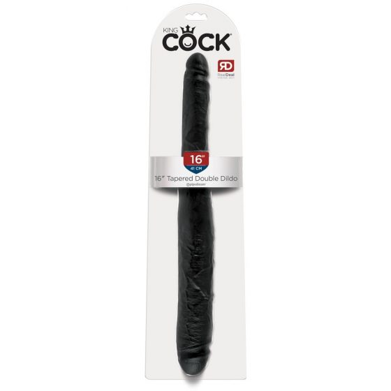King Cock 16 Conic - dildo dublu realist (41cm) - negru