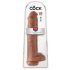 King Cock 15 - dildo gigant cu ventuză și testicule, 38 cm, culoare naturală închisă 