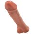 King Cock 15 - dildo gigant cu ventuză și testicule (38cm) - culoare închis natural