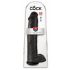 King Cock 15 - dildo cu bază cu ventuză și testicule (38 cm) - negru