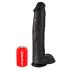 King Cock 15 - dildo cu ventuză și testicule (38cm) - negru 