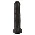 King Cock 15 - dildo cu ventuză și testicule (38cm) - negru 