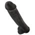 King Cock 15 - dildo cu ventuză și testicule (38cm) - negru 