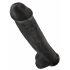 King Cock 15 - dildo cu bază cu ventuză și testicule (38 cm) - negru