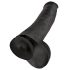 King Cock 15 - dildo cu ventuză și testicule (38cm) - negru 