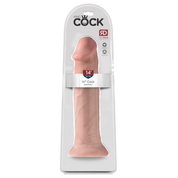 King Cock 14 - dildo mare cu ventuză (36cm) - natural 