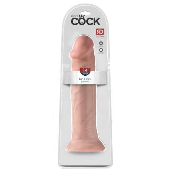 King Cock 14 - dildo mare cu ventuză (36cm) - natural 