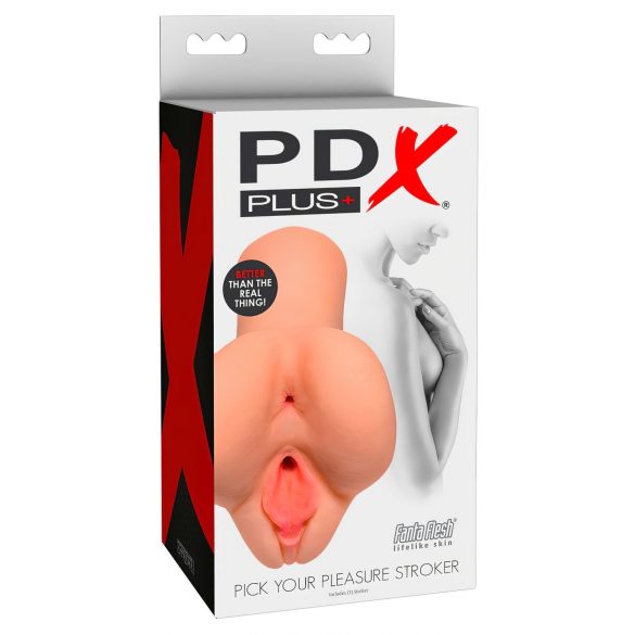 PDX Stroker 2 în 1 - Masturbator realist (natural) 