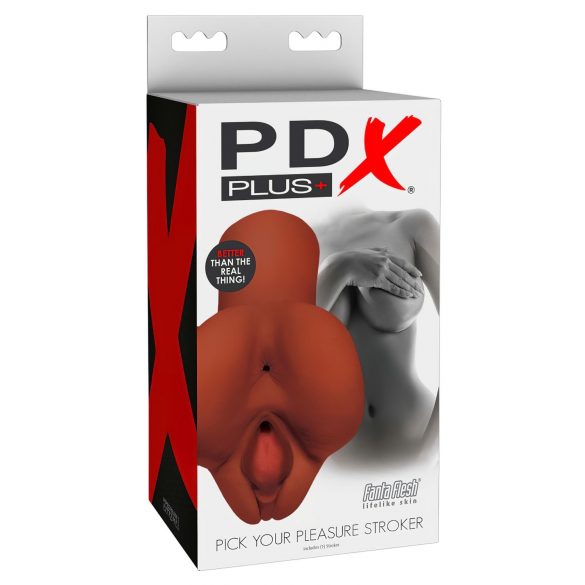 PDX Masturbator Realistic - 2 în 1 (maro) 