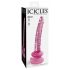 Icicles Nr. 86 - dildo din sticlă cu formă de penis (roz) 