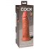 King Cock Elite 8 - dildo cu bază de aspirație (20 cm) - nuanță închisă naturală