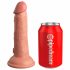 King Cock Elite 6 - vibrator realist cu ventuză 15cm (natur închis) 