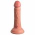 King Cock Elite 6 - vibrator realist cu ventuză 15cm (natur închis) 