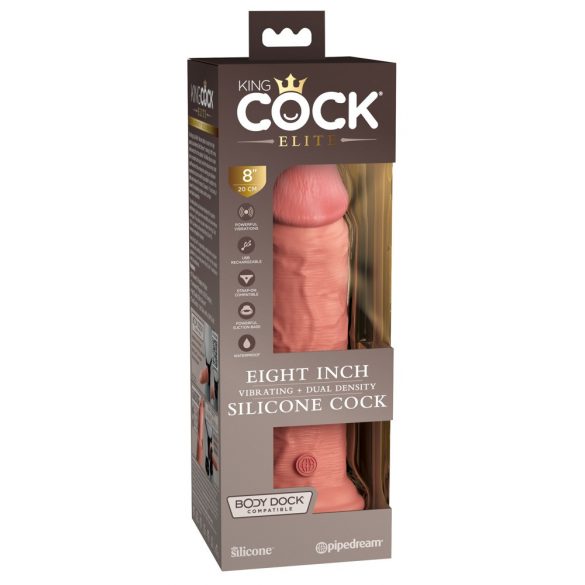 Elite Cock 8 - vibrator realist cu ventuză (20cm) - natural 