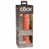 King Cock Elite 8 - vibrator realist cu ventuză 20cm (natur închis) 