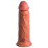 King Cock Elite 8 - vibrator realist cu ventuză 20cm (natur închis) 