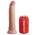 King Cock Elite 9 - vibrator cu ventuză și telecomandă, 23 cm - natural 