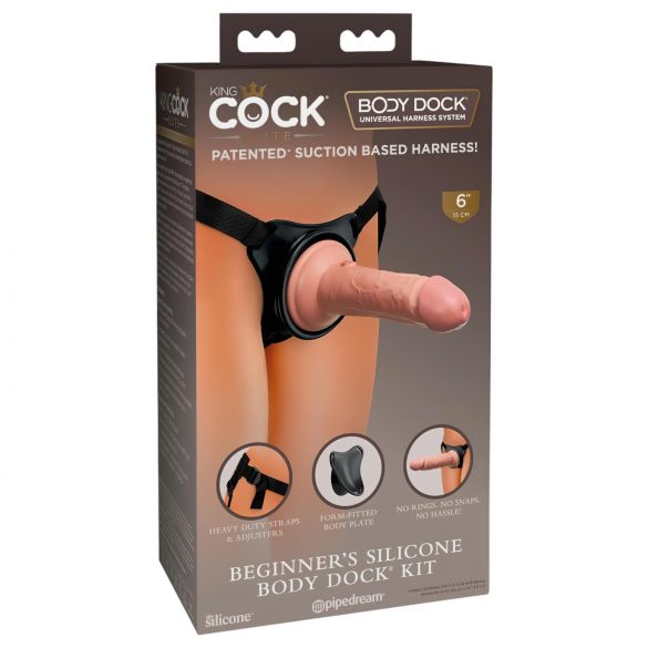 King Cock Elite pentru începători - dildo cu atașare (natural) 