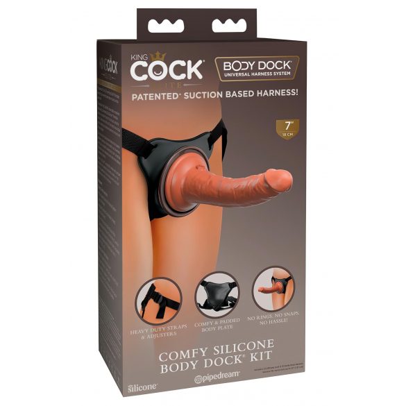 Elite Cock Comfy - dildo cu ham (natur închis) 