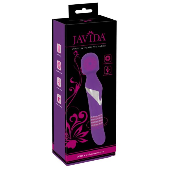 Javida Wand & Pearl - Vibrator masaj 2 în 1 (mov) 