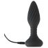 Vibrator anal cu rotație și bile, fără fir - negru (ANOS) 