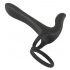 Black Velvet - vibrator de cuplu și inel pentru penis 2în1 cu acumulator (negru)