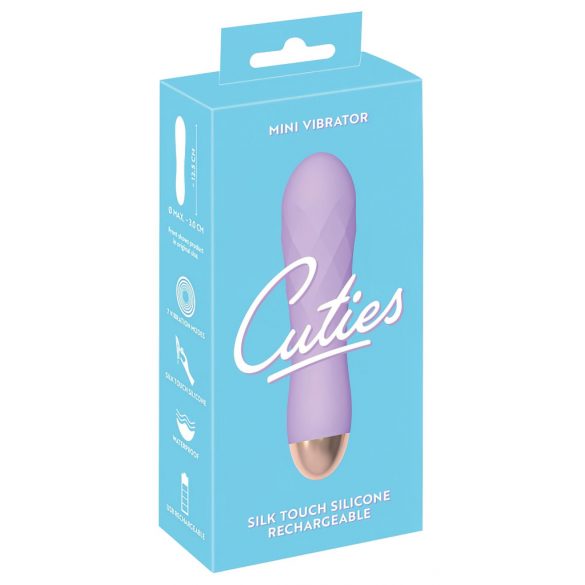 Vibrator mini Cuties - reincarcabil, rezistent la apă, cu grilaj (mov) 