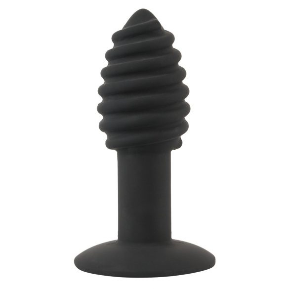 Vibrator anal din silicon Black Velvet Twist - cu acumulator (negru) 