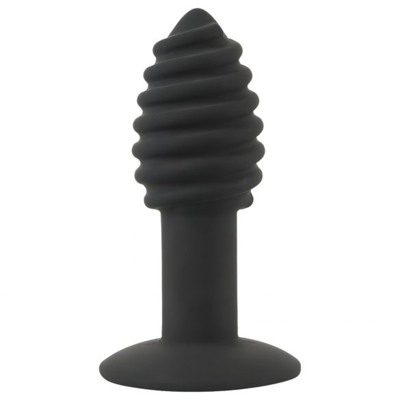 Vibrator anal din silicon Black Velvet Twist - cu acumulator (negru) 