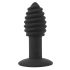 Vibrator anal din silicon Black Velvet Twist - cu acumulator (negru) 