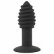 Vibrator anal din silicon Black Velvet Twist - cu acumulator (negru) 