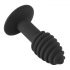 Vibrator anal din silicon Black Velvet Twist - cu acumulator (negru) 