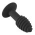 Vibrator anal din silicon Black Velvet Twist - cu acumulator (negru) 