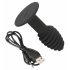 Vibrator anal din silicon Black Velvet Twist - cu acumulator (negru) 