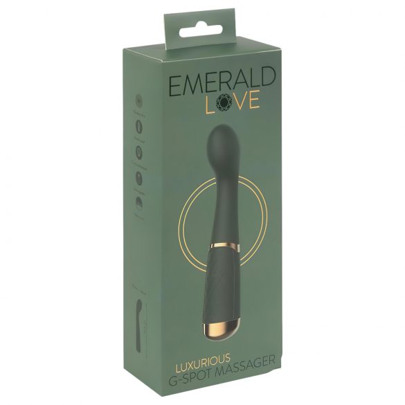 Emerald Love - vibrator punct G, reîncărcabil, rezistent la apă (verde)